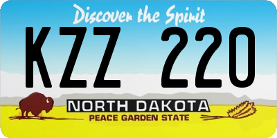 ND license plate KZZ220