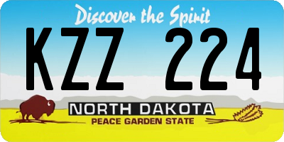 ND license plate KZZ224