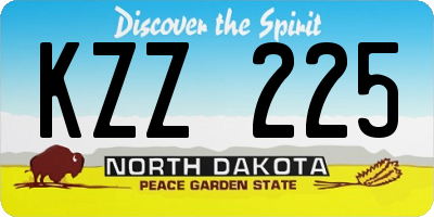 ND license plate KZZ225