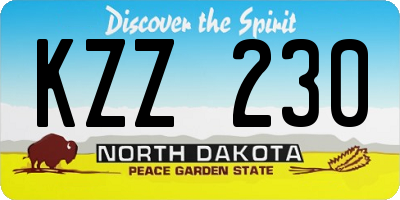 ND license plate KZZ230