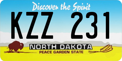 ND license plate KZZ231