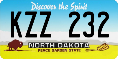 ND license plate KZZ232