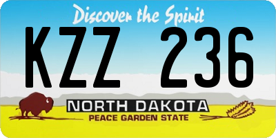 ND license plate KZZ236