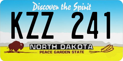 ND license plate KZZ241