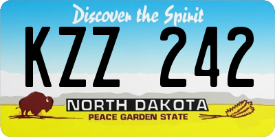 ND license plate KZZ242