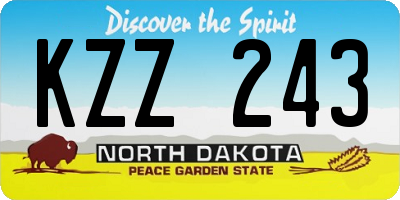 ND license plate KZZ243