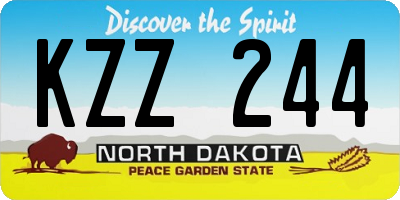 ND license plate KZZ244
