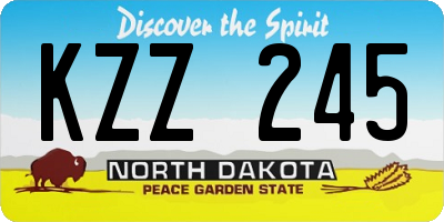 ND license plate KZZ245