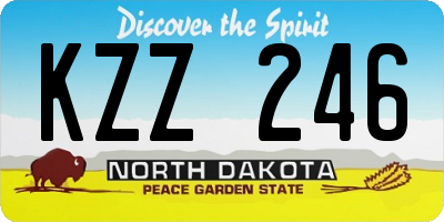 ND license plate KZZ246