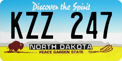 ND license plate KZZ247