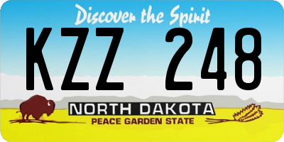 ND license plate KZZ248