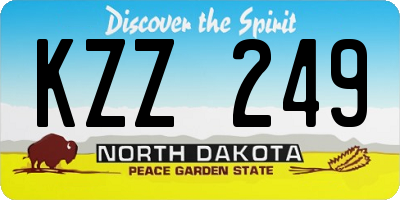 ND license plate KZZ249