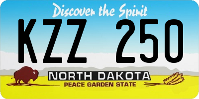 ND license plate KZZ250