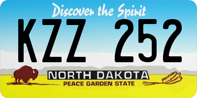 ND license plate KZZ252