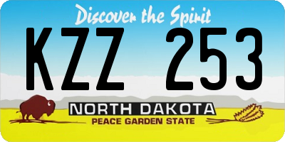 ND license plate KZZ253