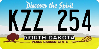 ND license plate KZZ254