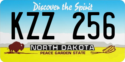 ND license plate KZZ256