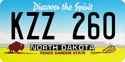 ND license plate KZZ260