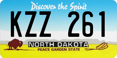 ND license plate KZZ261