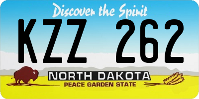 ND license plate KZZ262