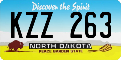 ND license plate KZZ263