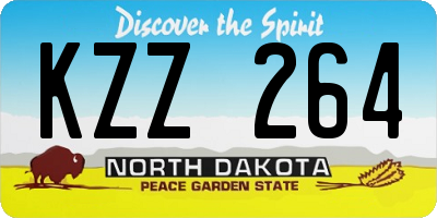 ND license plate KZZ264