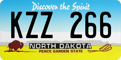 ND license plate KZZ266