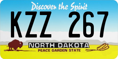 ND license plate KZZ267