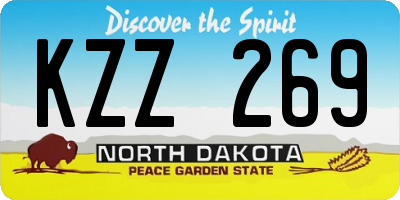 ND license plate KZZ269