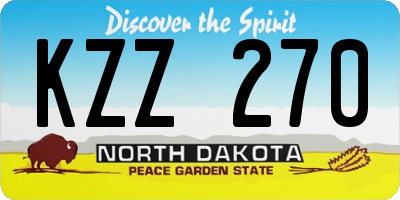 ND license plate KZZ270