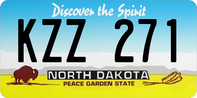 ND license plate KZZ271