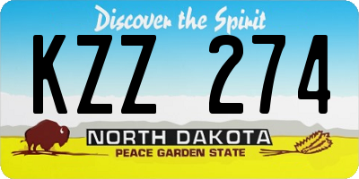 ND license plate KZZ274