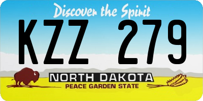 ND license plate KZZ279