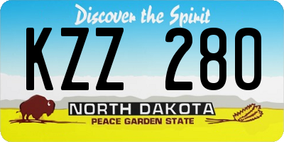 ND license plate KZZ280