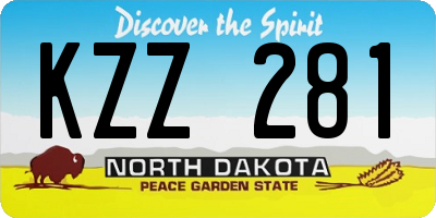 ND license plate KZZ281