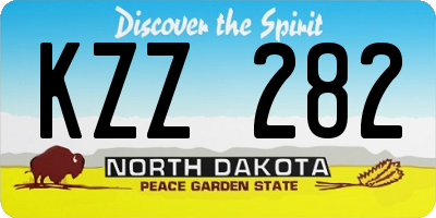 ND license plate KZZ282