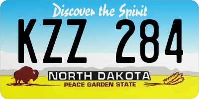 ND license plate KZZ284