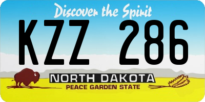 ND license plate KZZ286