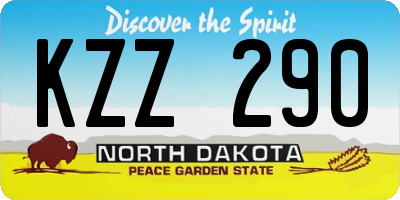 ND license plate KZZ290