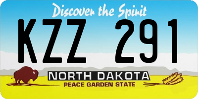 ND license plate KZZ291