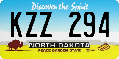ND license plate KZZ294