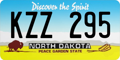 ND license plate KZZ295