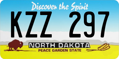 ND license plate KZZ297