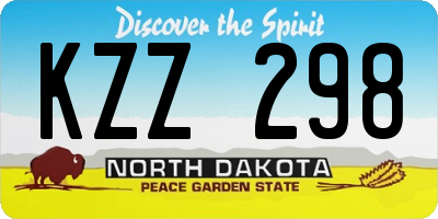 ND license plate KZZ298