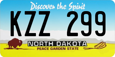 ND license plate KZZ299