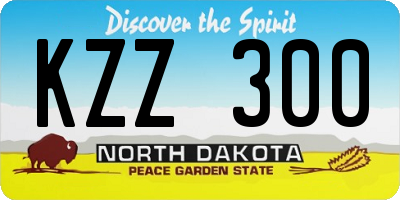 ND license plate KZZ300