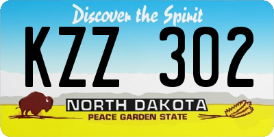 ND license plate KZZ302