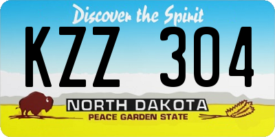 ND license plate KZZ304