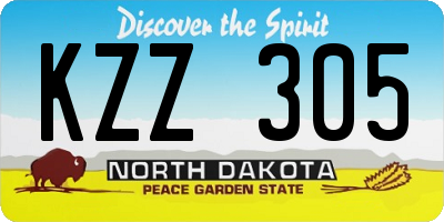 ND license plate KZZ305