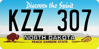 ND license plate KZZ307